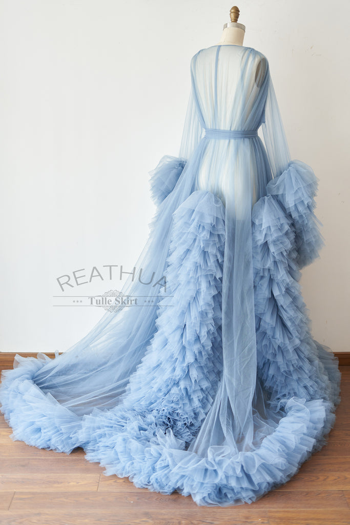 Dusty Blue Tulle Maternity Gown Tulle ...